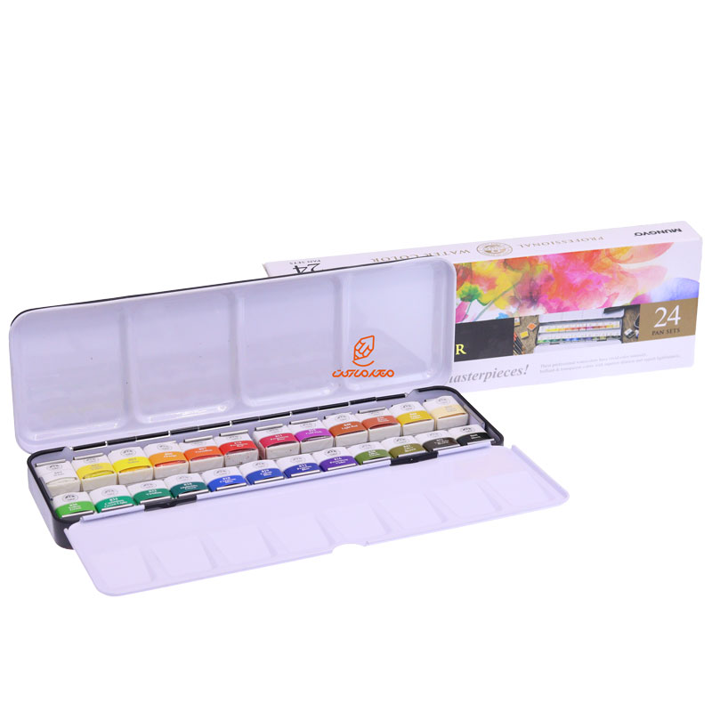 آبرنگ 24 رنگ قرص نیمه مانگیو MUNGYO