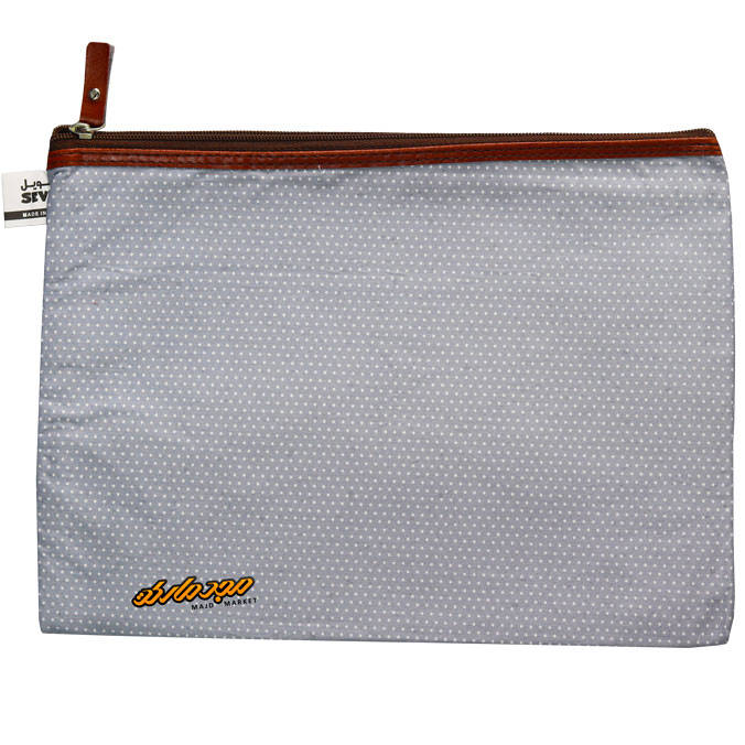 پوشه پارچه ای طرح خال خال سفید مشکی سویل SEVIL