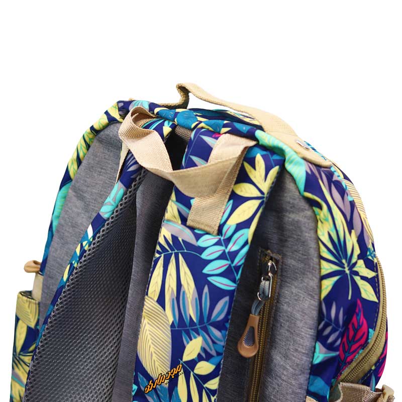 کوله پشتی گلدار سرمه ای