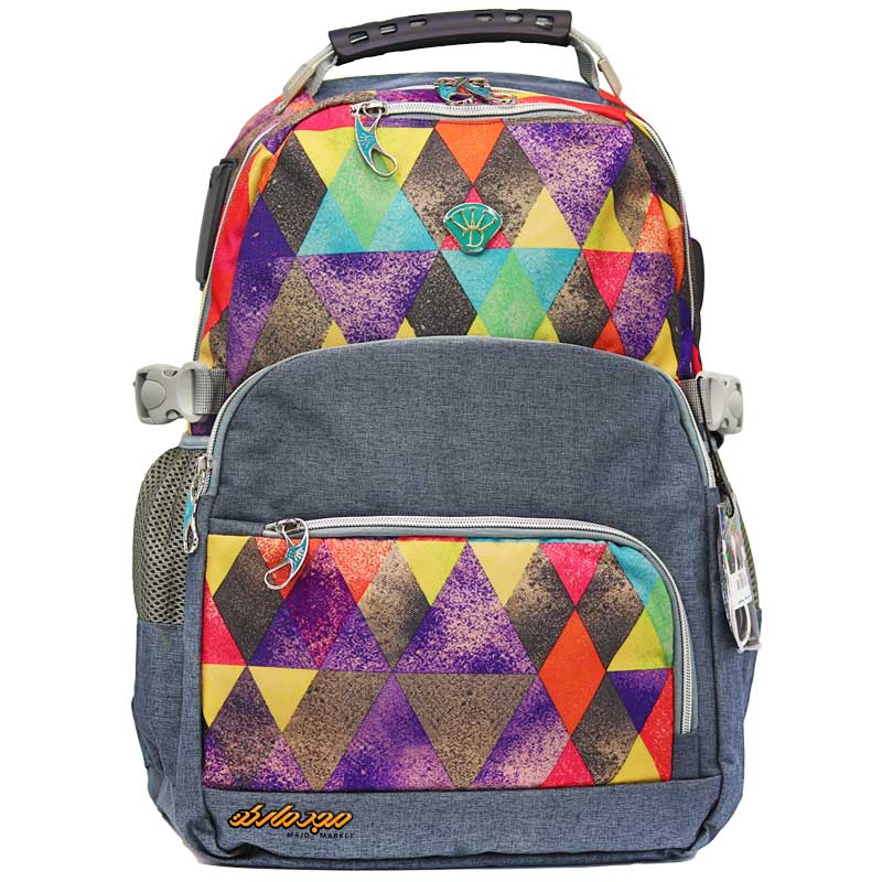 کوله پشتی طرح طوسی بنفش ابرنگی