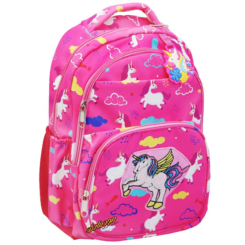 کوله پشتی صورتی طرح تک شاخ بزازان