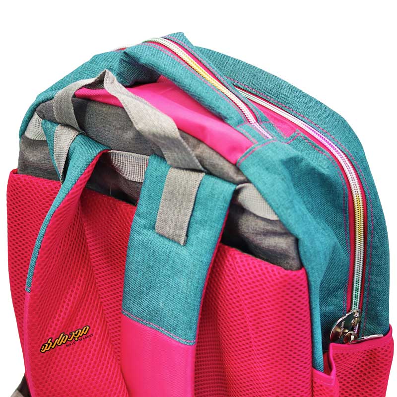 کوله پشتی سبز صورتی طرح کیتی-3