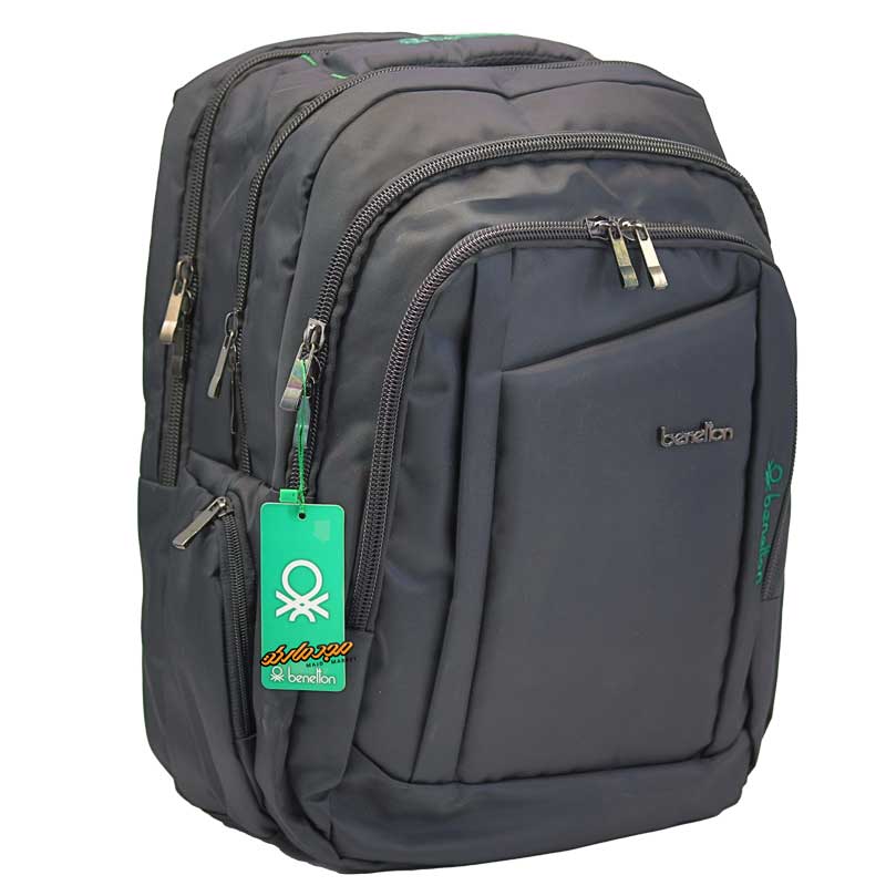 کوله پشتی لپ تاپی بزرگ مشکی بنتون benetton