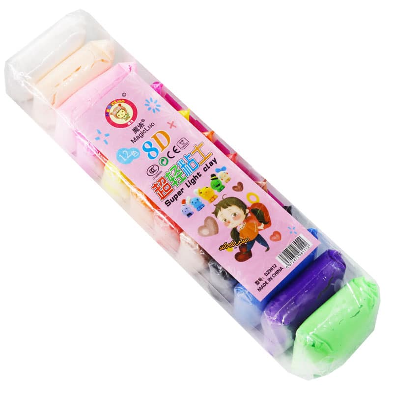 خمیر سبک 12 رنگ سوپر لایت کلی super light clay