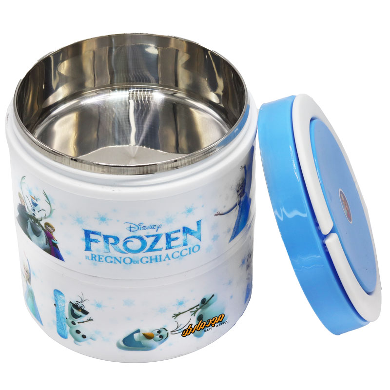 ظرف غذا 2 طبقه داخل استیل طرح فروزن 173-1