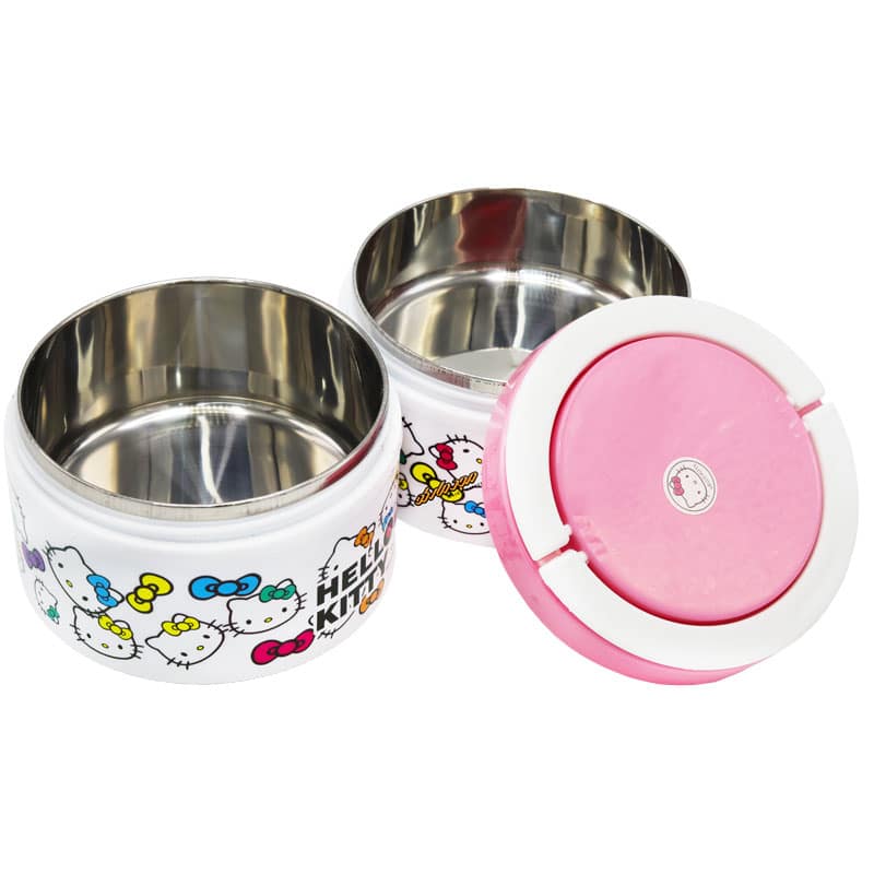 ظرف غذا 2 طبقه داخل استیل طرح کیتی 173-4