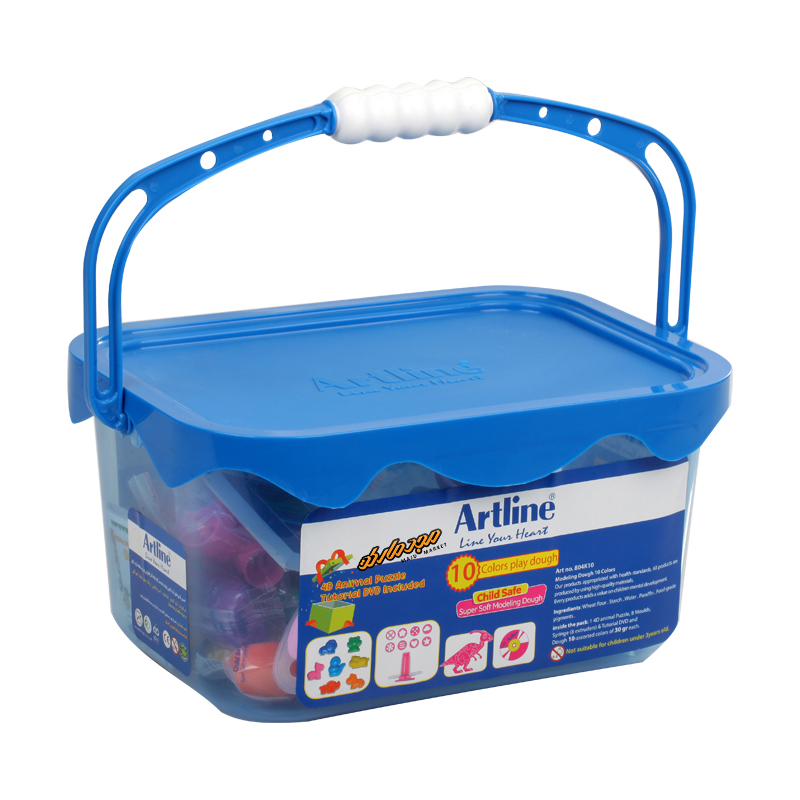 خمیر بازی 30 گرمی 10 رنگ سطلی آرت لاین
