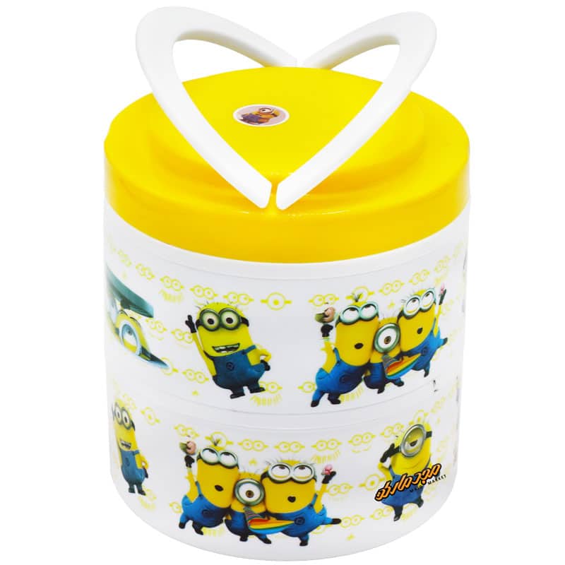 ظرف غذا 2 طبقه داخل استیل طرح مینیون 173-3