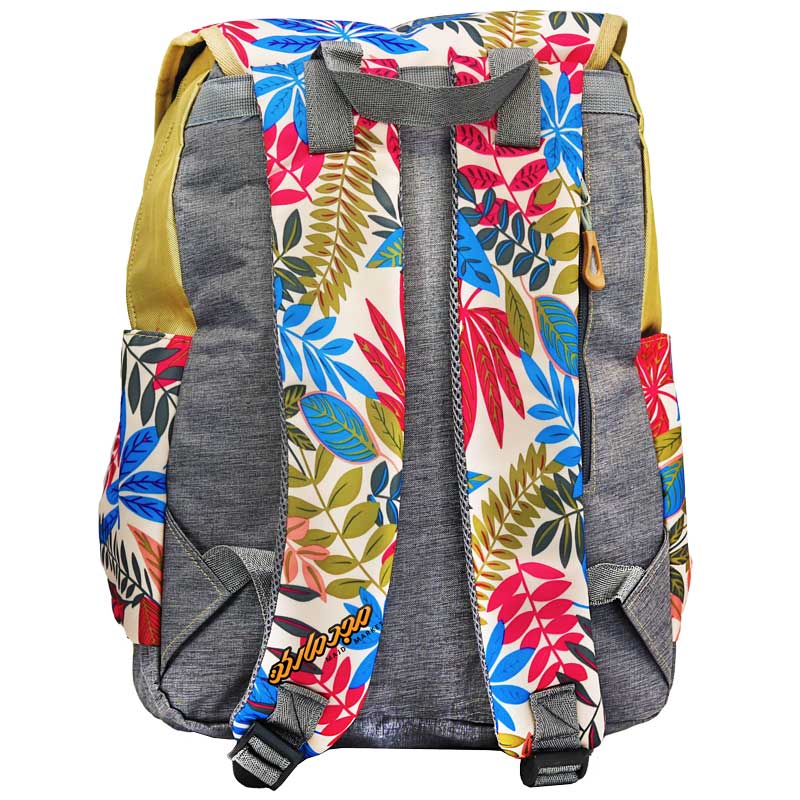 کوله پشتی گل دار مدل سرخونه کرمی صورتی