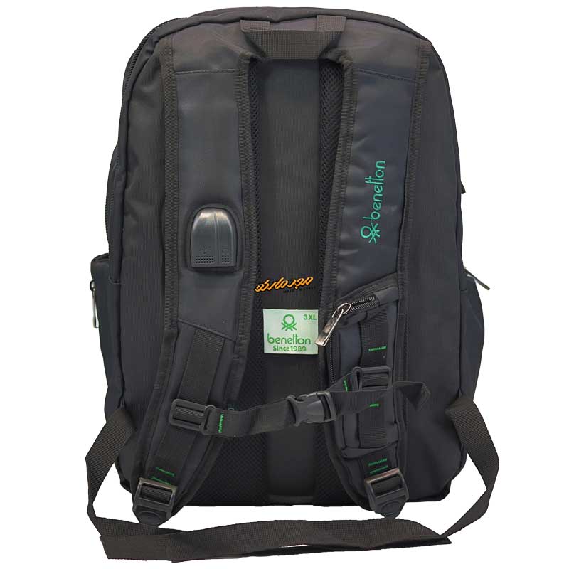 کوله پشتی بزرگ مشکی بنتون benetton-1