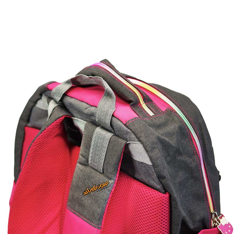 کوله پشتی مشکی صورتی طرح کیتی-3