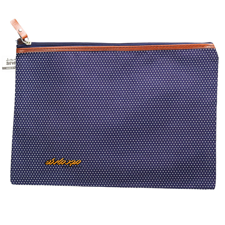 پوشه پارچه ای طرح خال خال سرمه ای سویل