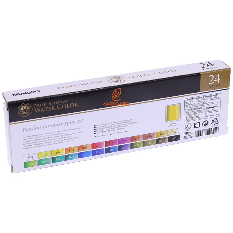 آبرنگ 24 رنگ قرص نیمه مانگیو MUNGYO (4)