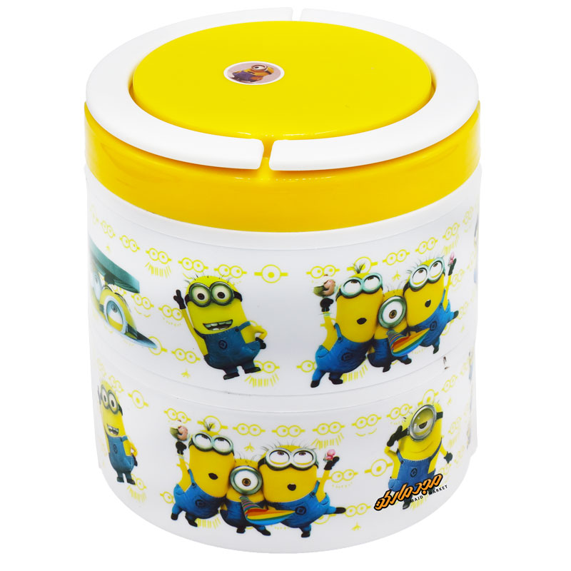 ظرف غذا 2 طبقه داخل استیل طرح مینیون 173