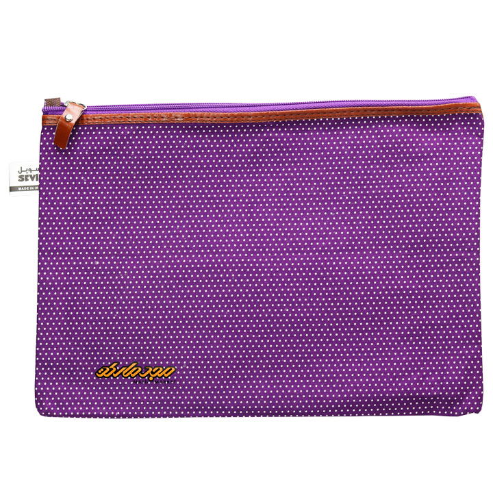 پوشه پارچه ای طرح خال خال بنفش سویل