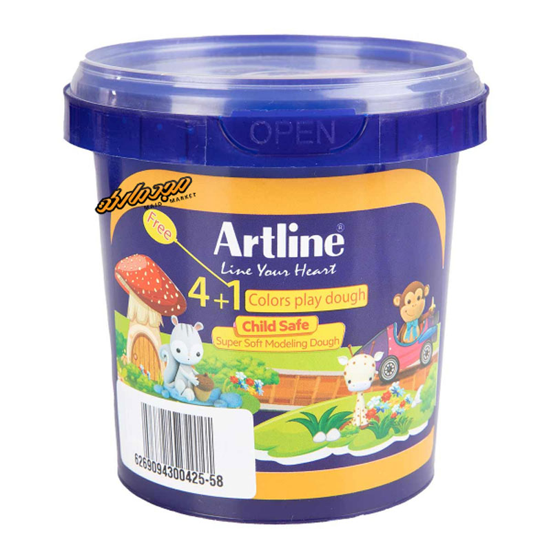 خمیر بازی 40 گرمی لیوانی 1+4 رنگ آرت لاین