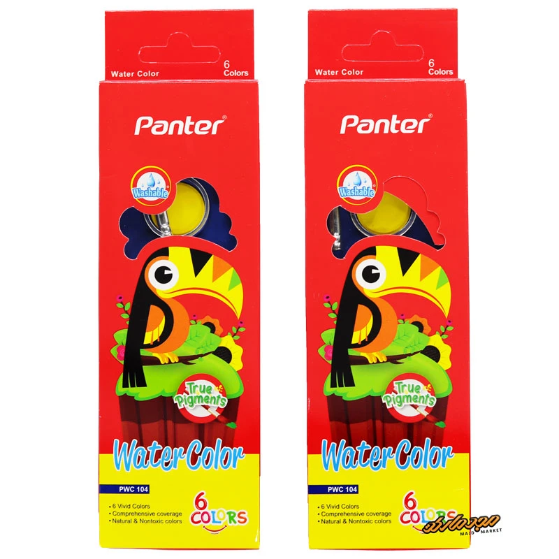 آبرنگ 6 رنگ طرح طوطی 104 پنتر