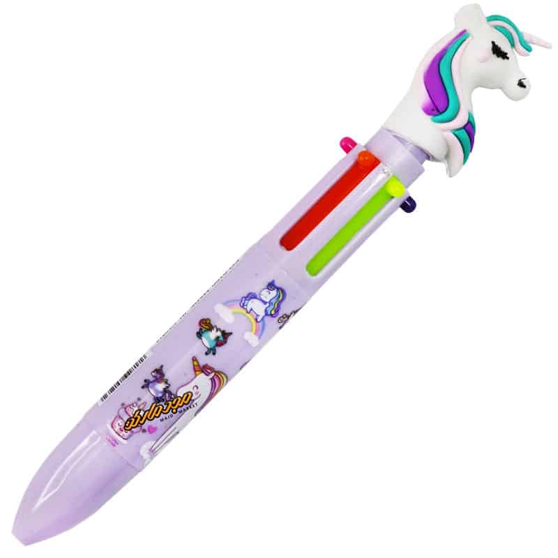 خودکار 6 رنگ بنفش طرح یونی کورن 9160