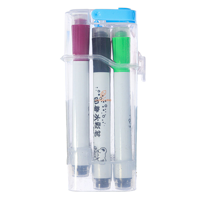 ماژیک رنگ آمیزی 12 رنگ مهر دار دسته آبی 208 (5)