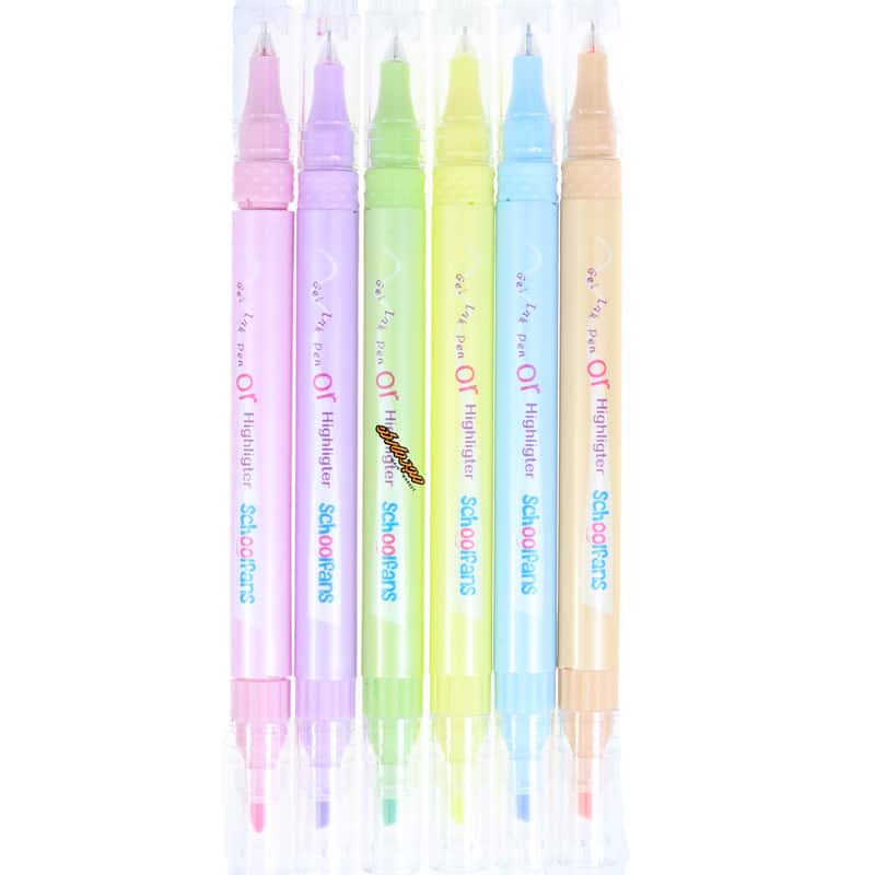 ماژیک 2 سر علامت گذار + روان نویس 6 رنگ اسکول فنس 92310