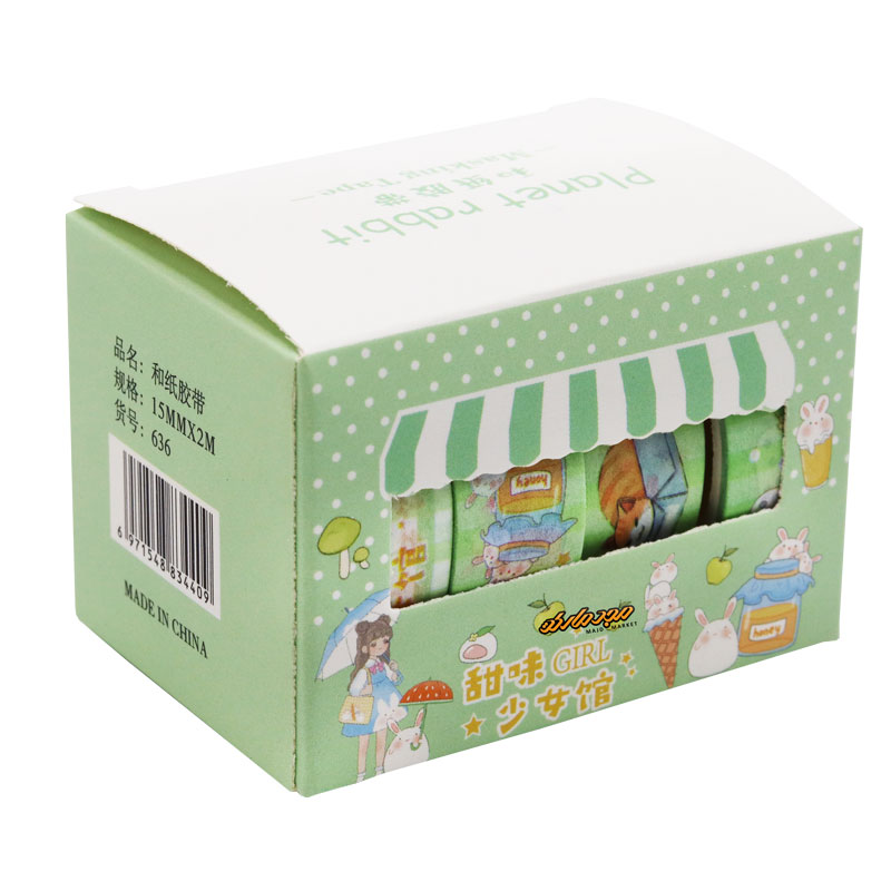 چسب نواری طرح دار سبز 636