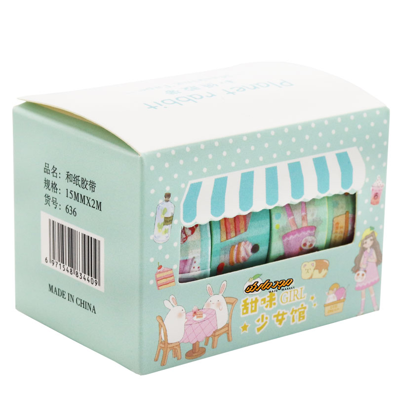 چسب نواری طرح دار سبزآبی 636