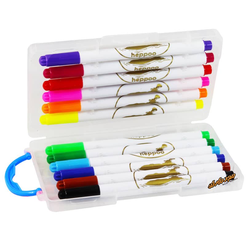 ماژیک 12 رنگ دسته آبی هپو 3030-2