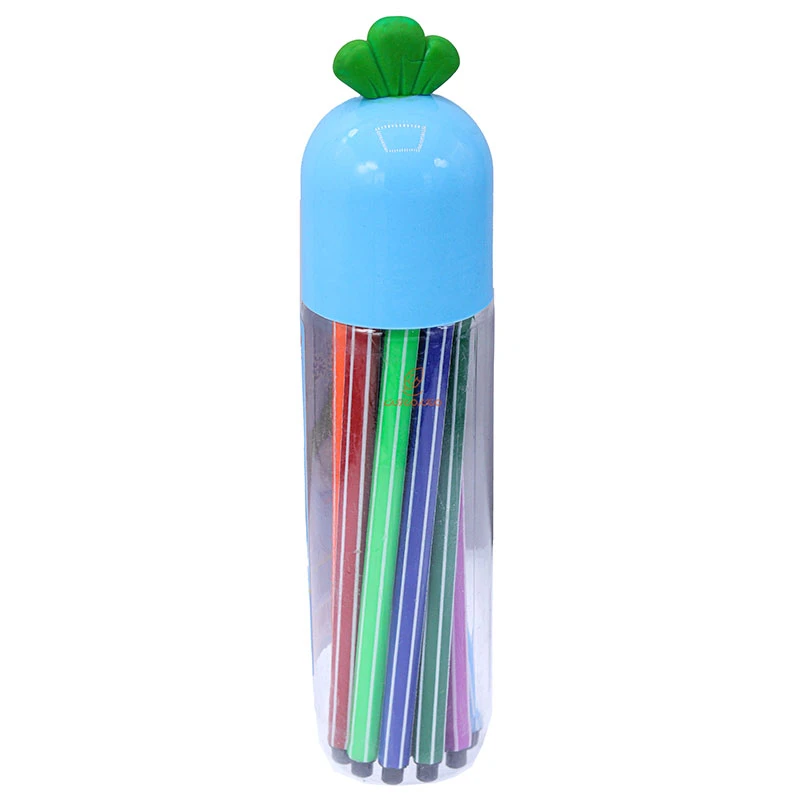 ماژیک 12 رنگ استوانه ای طرح هویج آبی 1888 (3)