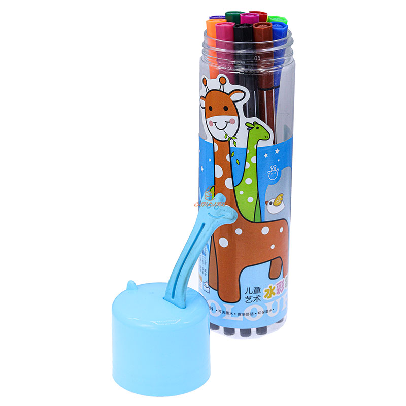 ماژیک 12 رنگ استوانه ای طرح زرافه آبی 1776 (1)