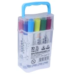 ماژیک رنگ آمیزی 12 رنگ مهر دار دسته آبی 208 (3)
