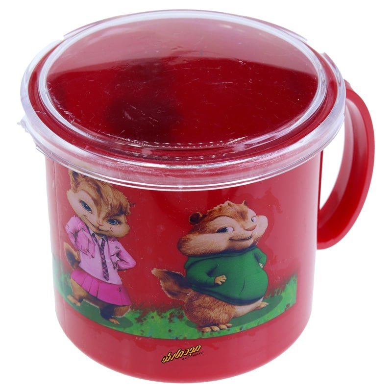 لیوان لبه دار قرمز طرح سنجاب Home&School (4)