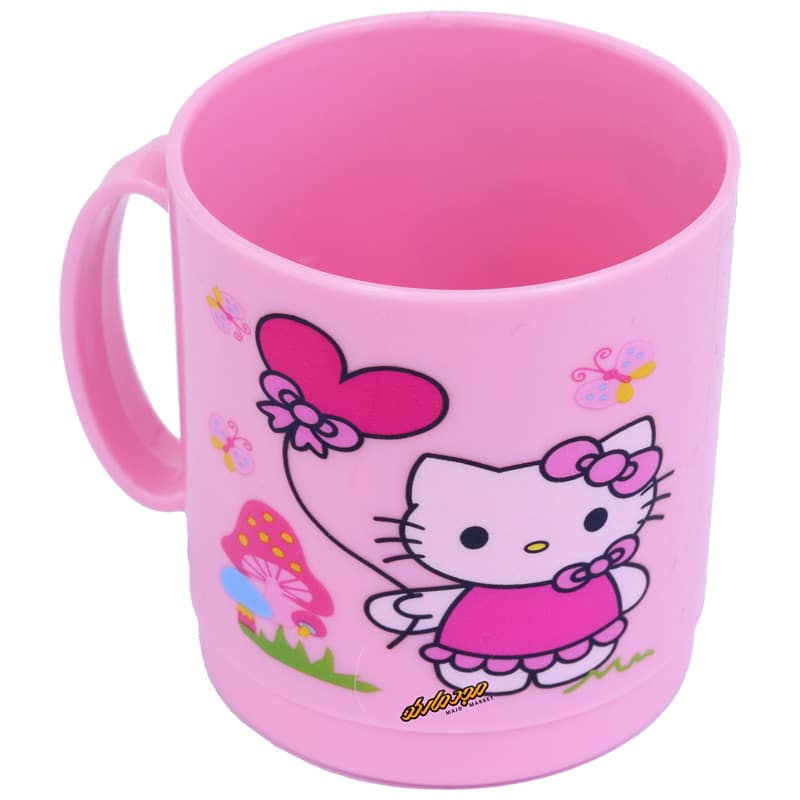 لیوان دو تیکه صورتی طرح کیتی و قلب Home&amp;School