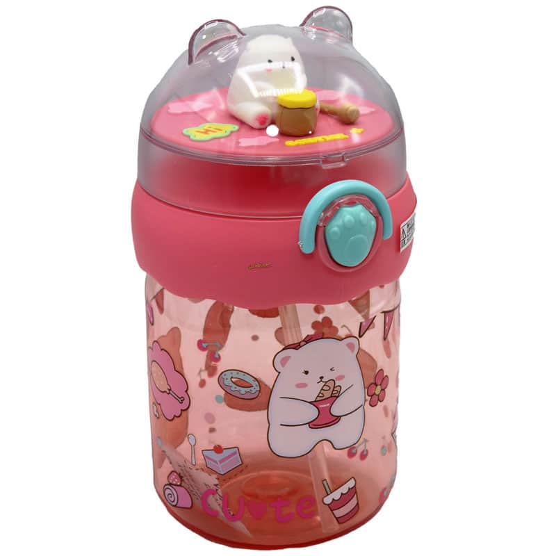 قمقمه صورتی طرح خرس کد 8