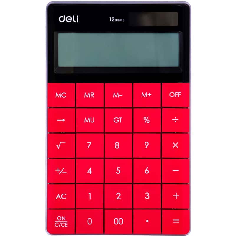 ماشین حساب رومیزی 12 رقم قرمز دلی مدل 1589