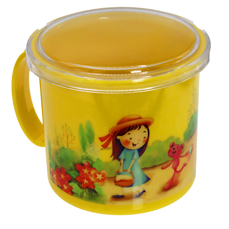 لیوان لبه دار زرد طرح دختر و جنگل Home&amp;School