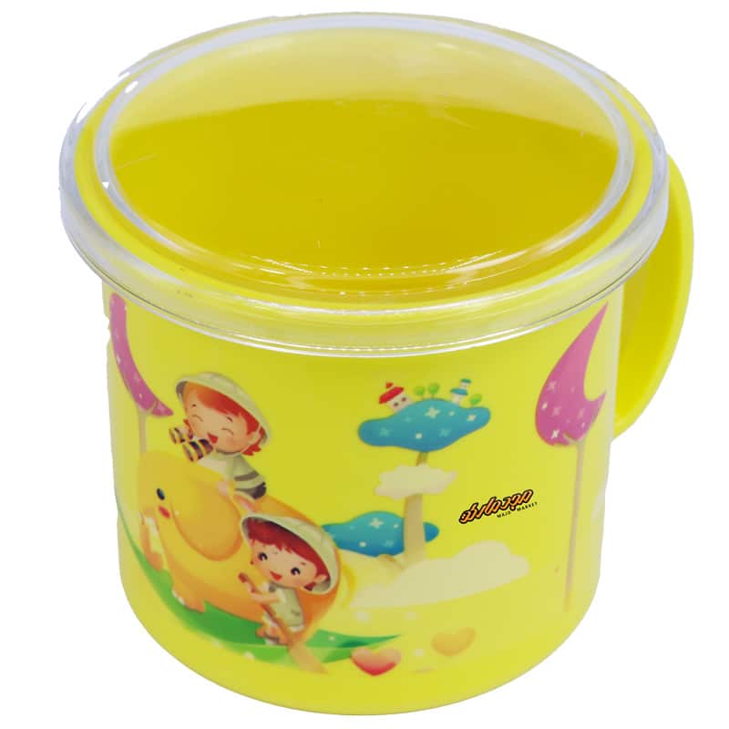 لیوان لبه دار زرد طرح فیل Home&School (4)