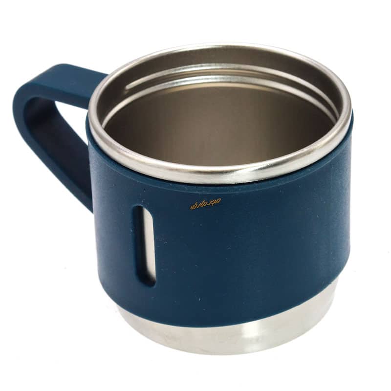 لیوان استیل سرمه ای دسته دار