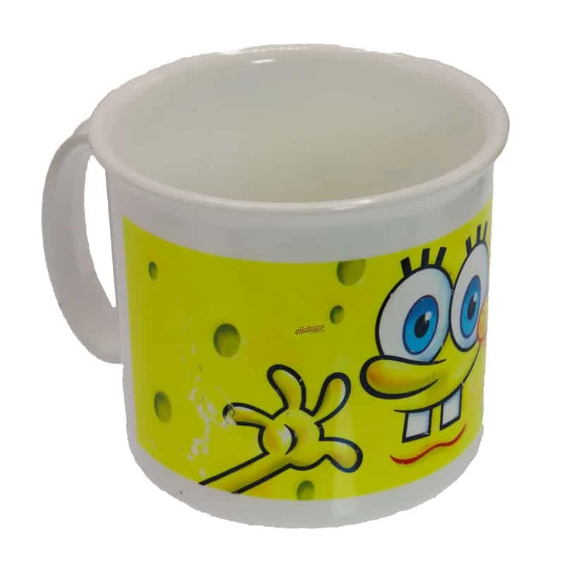 لیوان لبه دار سفید طرح باب اسفنجی Home&School (2)