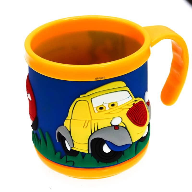 لیوان سیلیکونی کوچک آبی نارنجی طرح مک کویین (3)