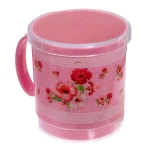 لیوان دو تیکه صورتی طرح گل Home&School (2)
