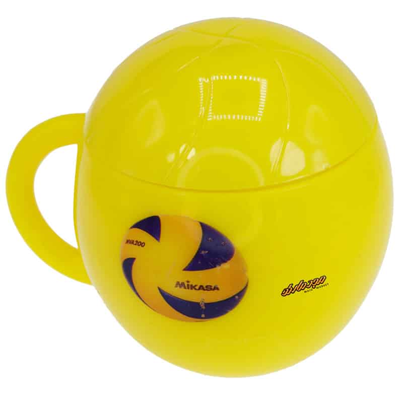 لیوان زرد طرح بازیکن و توپ والیبال Home&amp;School