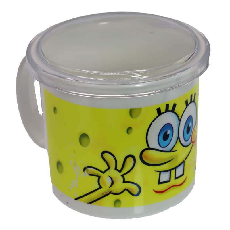 لیوان لبه دار سفید طرح باب اسفنجی Home&amp;School