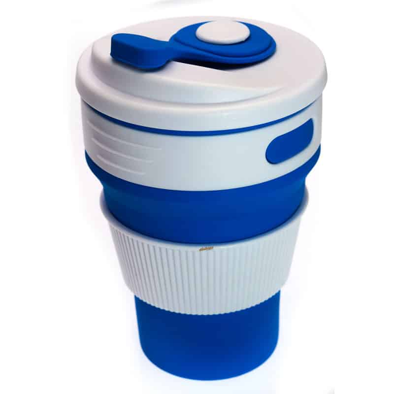 لیوان سیلیکونی تاشو آبی