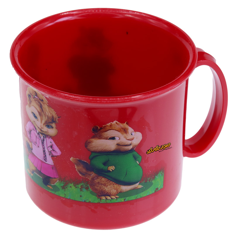 لیوان لبه دار قرمز طرح سنجاب Home&School (2)