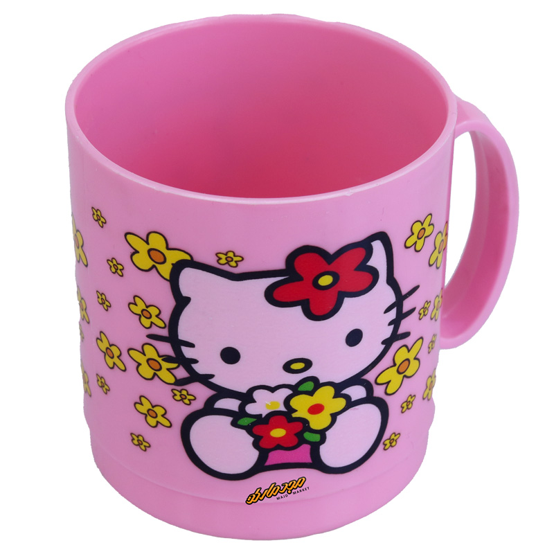 لیوان دو تیکه صورتی طرح کیتی و گل Home&School (3)