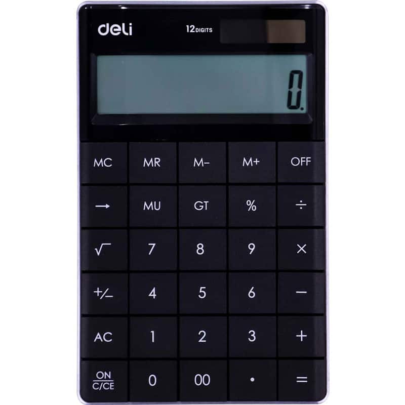 ماشین حساب رومیزی 12 رقم مشکی دلی مدل 1589