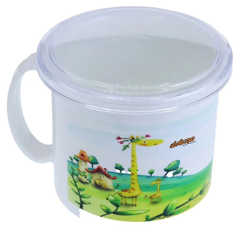 لیوان لبه دار سفید طرح زرافه Home&School (3)
