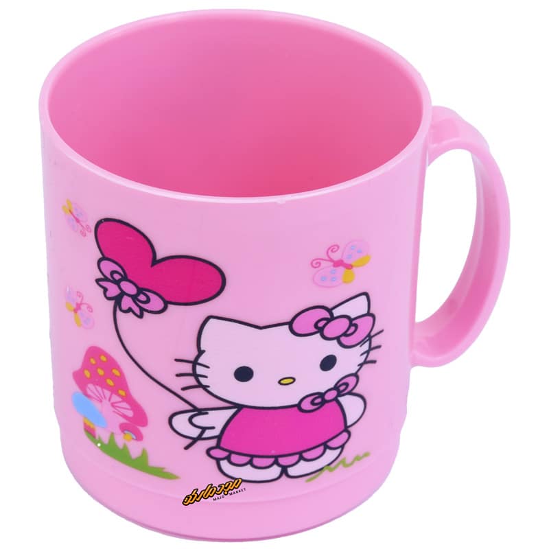 لیوان دو تیکه صورتی طرح کیتی و قلب Home&School (2)