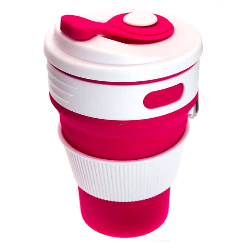 لیوان سیلیکونی تاشو صورتی