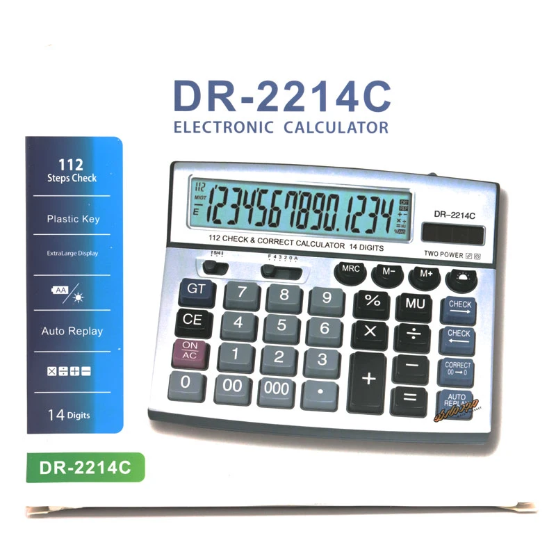 ماشین حساب رومیزی 14 رقم مدل DR-2214C (2)